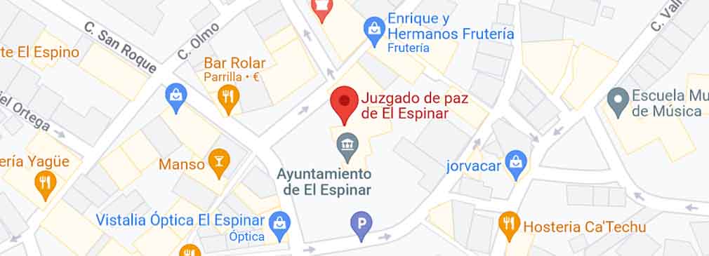 plano Registro Civil Juzgado de Paz El Espinar Segovia